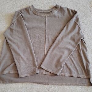Casual Long Sleeve Tan Top 100% Cotton